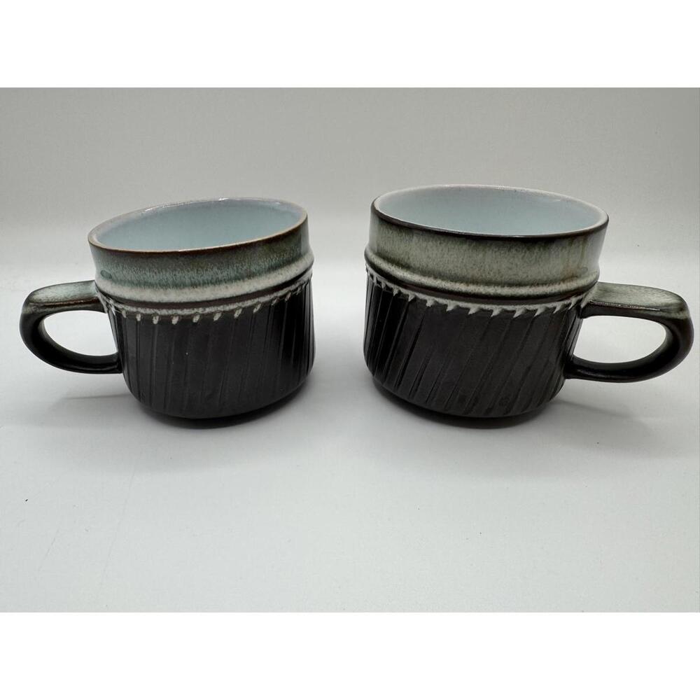2 X Denby Langley - Rondo - Mug Coffee Tea Set Brown Cream